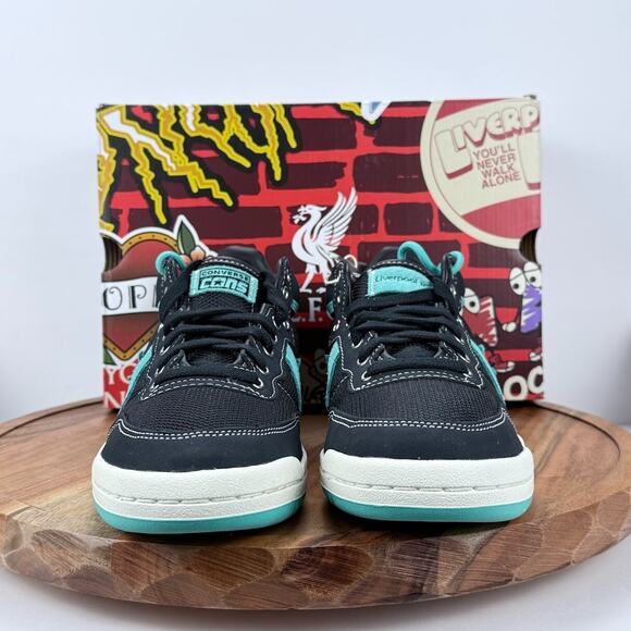 Converse x Liverpool FC Men's 8.5 Sneakers Fastbreak Pro Mid Black Teal A12785C - Picture 5 of 14